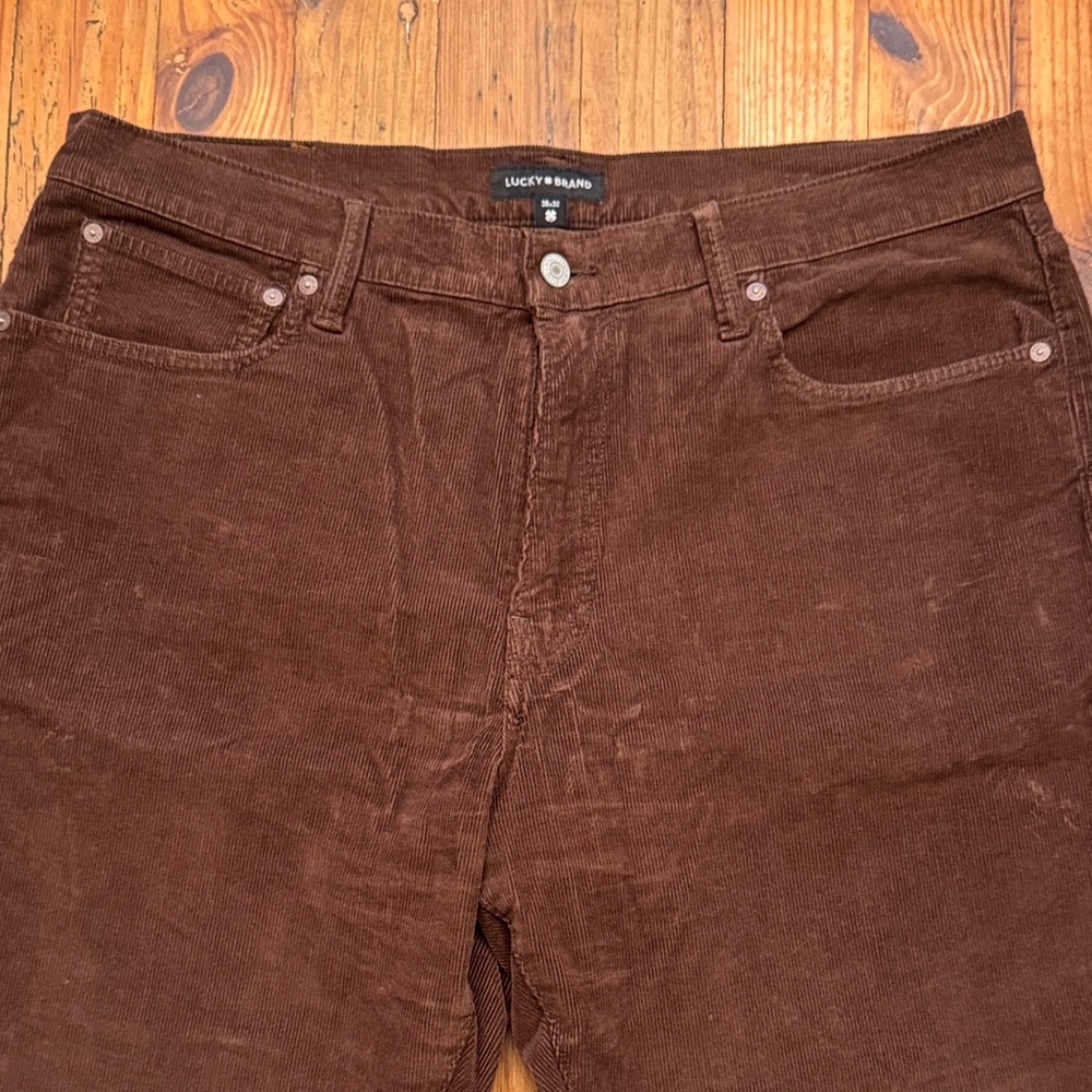 Lucky Brand Men's Rich Brown Corduroy Trousers